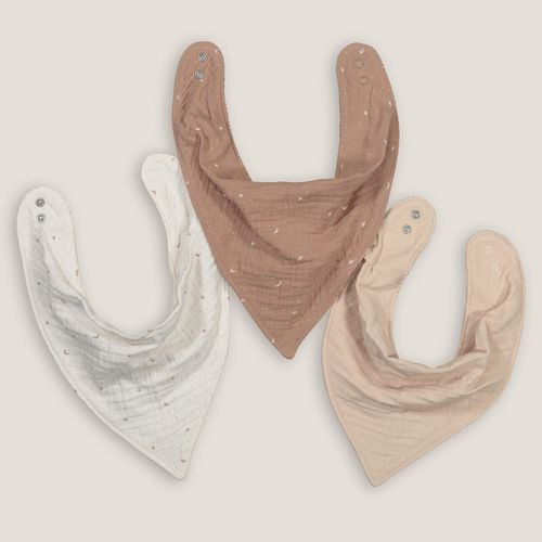 Confezione da 3 bavaglini a forma di bandana, in garza di cotone - LA REDOUTE COLLECTIONS - Modalova