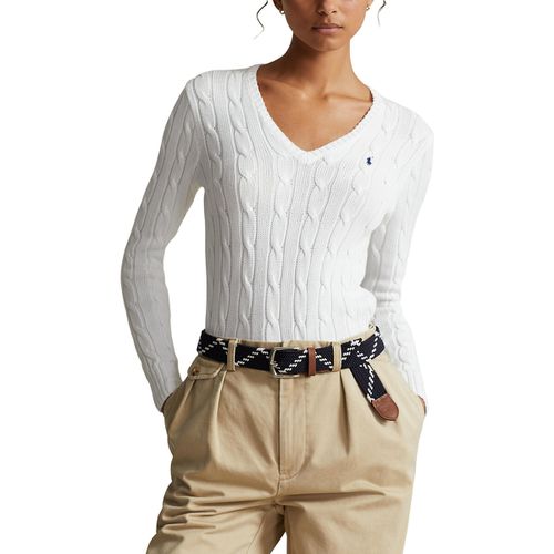 Maglione Kimberly Scollo A V Maniche Lunghe Maglia A Trecce Donna Taglie XL - polo ralph lauren - Modalova