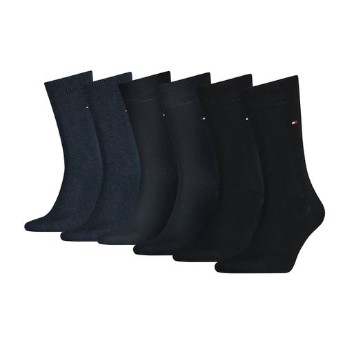 Confezione Da 6 Paia Di Calze Alte Nero Uomo Taglie 39/42 - tommy hilfiger - Modalova