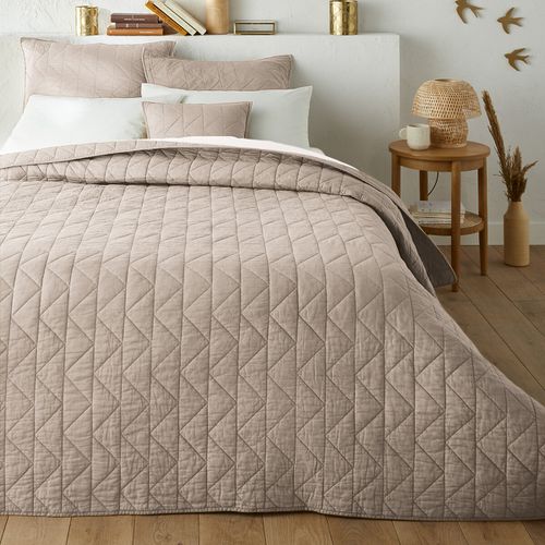 Copriletto Trapuntato In Puro Cotone, Zig Zag Scenario Taglie 150 x 150 cm - la redoute interieurs - Modalova