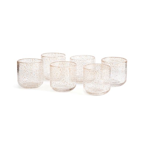 Confezione Da 6 Bicchieri In Vetro Con Bolle E Glitter, Paljett - la redoute interieurs - Modalova