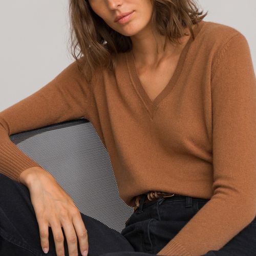 Maglione scollo a v in fine maglia cachemire - LA REDOUTE COLLECTIONS - Modalova