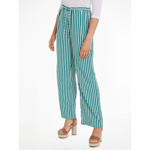 Pantaloni Fluidi Larghi A Righe, Vita Elasticizzata Donna Taglie 40 - tommy hilfiger - Modalova