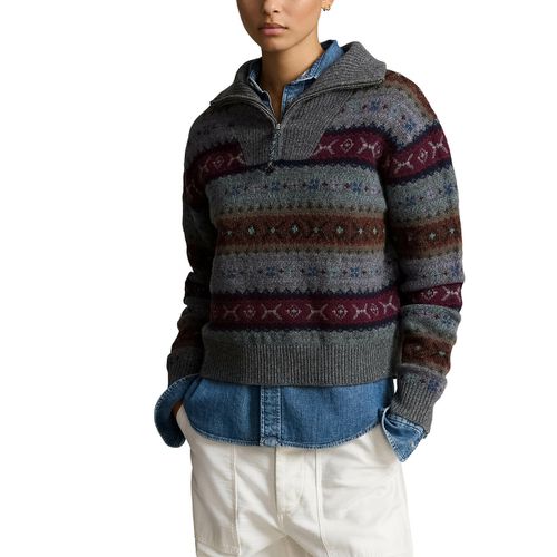 Maglione collo con cerniera maniche lunghe stampato - POLO RALPH LAUREN - Modalova