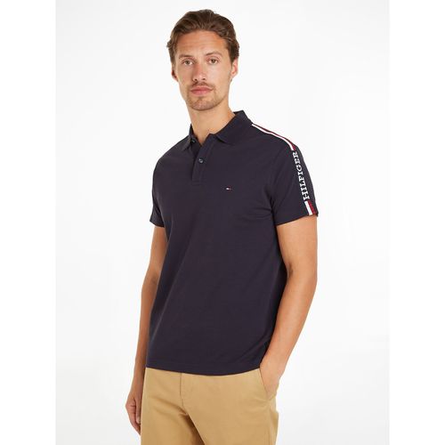 Polo dritta con logo ricamato fodera jersey - TOMMY HILFIGER - Modalova