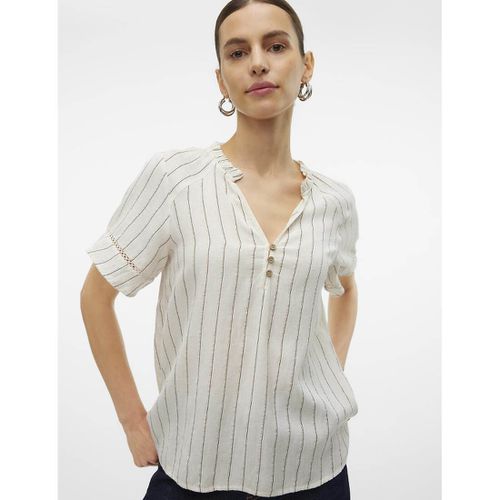 Blusa a righe con maniche corte - VERO MODA - Modalova