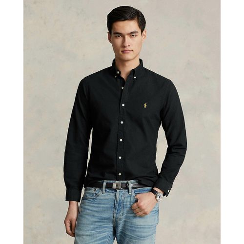 Camicia slim oxford tinta unita logo ricamato - POLO RALPH LAUREN - Modalova