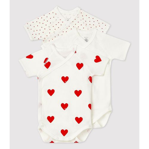 Confezione da 3 body incrociati maniche corte - PETIT BATEAU - Modalova