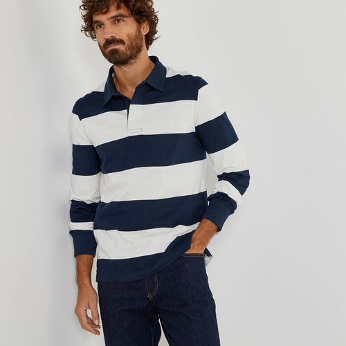 Polo In Cotone Bio Maniche Lunghe A Righe Uomo Taglie S - la redoute collections - Modalova