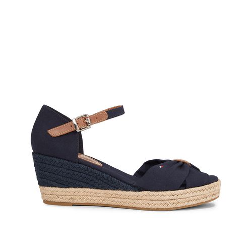 Sandali open toe con tacco a zeppa - TOMMY HILFIGER - Modalova