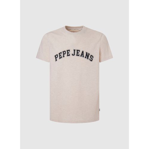 T-shirt dritta maniche corte con logo stampato - PEPE JEANS - Modalova