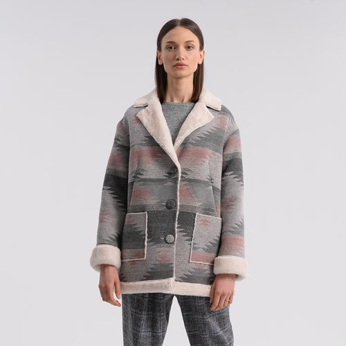 Cappotto Di Media Lunghezza Con Bottoni In Sherpa Donna Taglie XS - molly bracken - Modalova