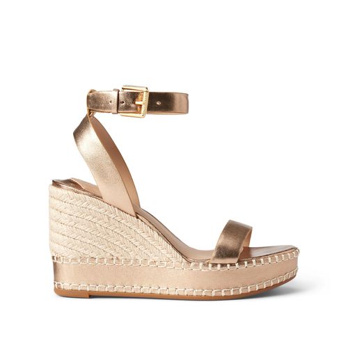 Espadrillas con zeppa pelle metallizzata - LAUREN RALPH LAUREN - Modalova