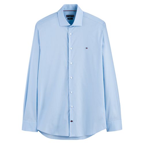 Camicia In Popeline Flex Di Cotone Uomo Taglie S - tommy hilfiger - Modalova