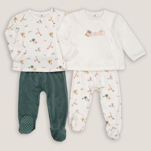 Confezione Da 2 Pigiama 2 Pezzi In Velluto Taglie 1 mese - 54 cm - la redoute collections - Modalova