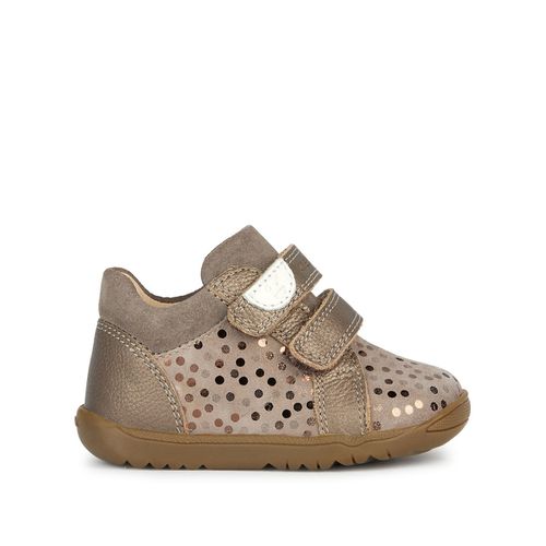 Sneakers pelle primi passi con patte a strappo Macchia - GEOX - Modalova