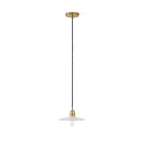 Lampadario Ottone E Vetro Striato Ø20 Cm, Iloa - la redoute interieurs - Modalova