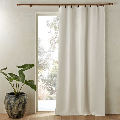 Tenda Lino Lavato Oscurante Passanti In Pelle, Private Taglie 140 x 220 cm - am.pm - Modalova