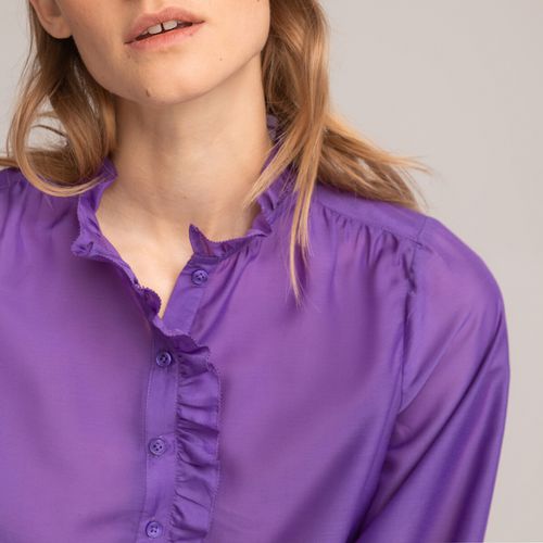 Camicetta A Collo Alto Con Volant, Maniche Lunghe Donna Taglie 38 - la redoute collections - Modalova