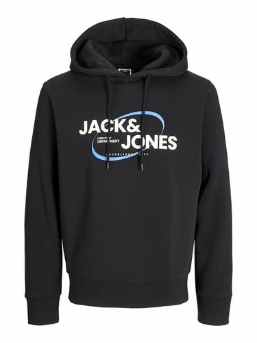 Felpa dritta con cappuccio e logo - JACK & JONES - Modalova