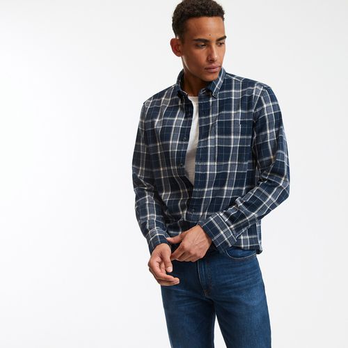 Camicia dritta flanella, collo americano a quadri - LA REDOUTE COLLECTIONS - Modalova