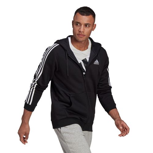 Giacca Con Cerniera E Cappuccio Piccolo Logo 3 Bande Uomo Taglie XS - adidas sportswear - Modalova