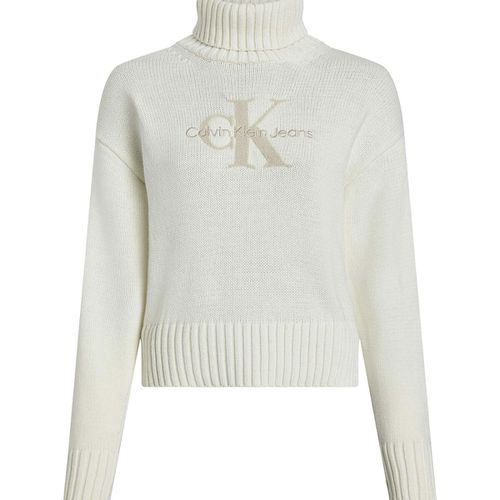 Maglione collo a dolcevita maniche lunghe, logo CK - CALVIN KLEIN JEANS - Modalova