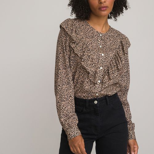 Blusa girocollo a maniche lunghe, stampa leopardata - LA REDOUTE COLLECTIONS - Modalova