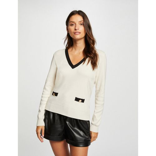 Maglione con scollo a V a maniche lunghe - MORGAN - Modalova