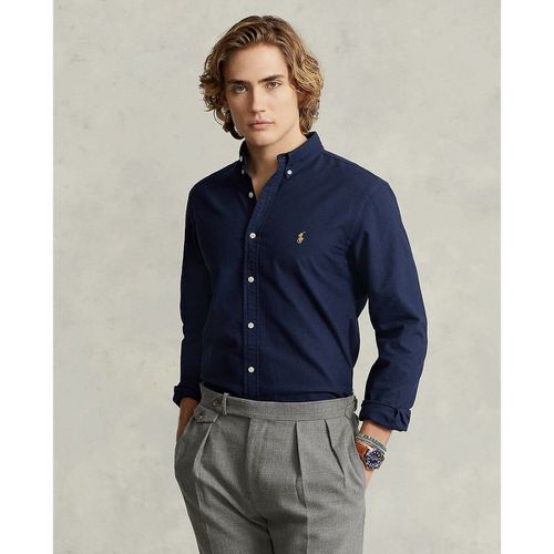 Camicia slim oxford tinta unita logo ricamato - POLO RALPH LAUREN - Modalova