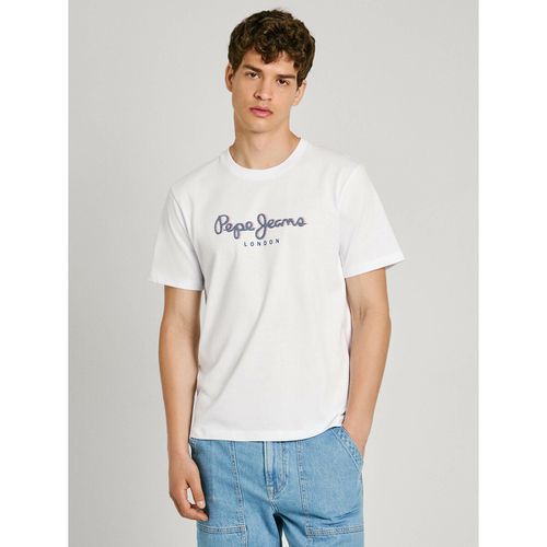 T-shirt Dritta Con Logo Uomo Taglie S - pepe jeans - Modalova