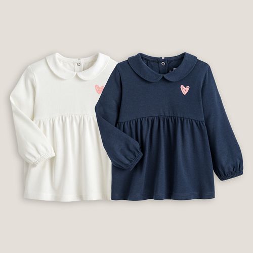 Confezione da 2 T-shirt forma blusa, cotone bio - LA REDOUTE COLLECTIONS - Modalova