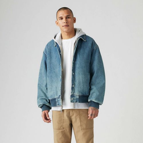 Giubbotto Bomber Foderato In Denim Con Bottoni Uomo Taglie S - levi's - Modalova