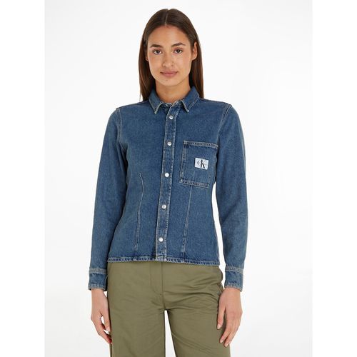 Camicia In Denim Con Bottoni A Pressione Donna Taglie M - calvin klein jeans - Modalova