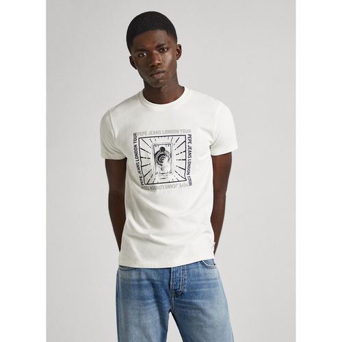 T-shirt Slim Maniche Corte Con Logo Stampato Uomo Taglie L - pepe jeans - Modalova
