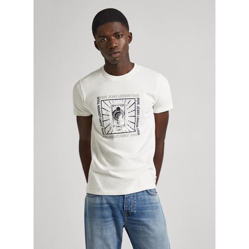 T-shirt slim maniche corte con logo stampato - PEPE JEANS - Modalova