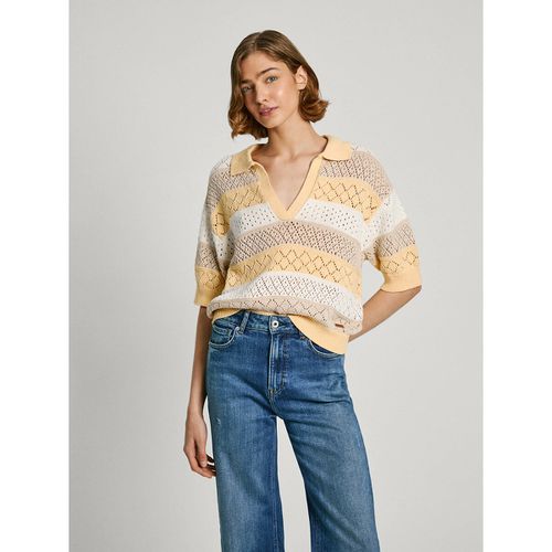 Maglione In Maglia Ricamata, Maniche Corte Donna Taglie S - pepe jeans - Modalova