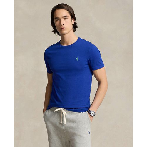 T-shirt Slim Tinta Unita In Jersey Logo Ricamato Uomo Taglie M - polo ralph lauren - Modalova