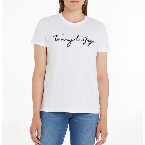 T-shirt in cotone bio collo rotondo con maniche corte - TOMMY HILFIGER - Modalova