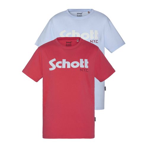 Confezione Da 2 T-shirt Girocollo Logo Uomo Taglie 3XL - schott - Modalova