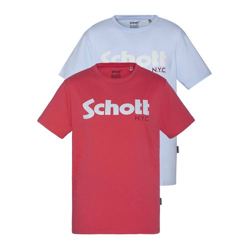 Confezione Da 2 T-shirt Girocollo Logo Uomo Taglie XXL - schott - Modalova