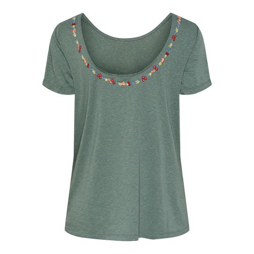 T-shirt Girocollo, Scollatura Ricamata Donna Taglie XS - pieces - Modalova