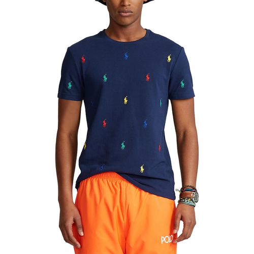 T-shirt Girocollo Con Stampa Pony Uomo Taglie M - polo ralph lauren - Modalova