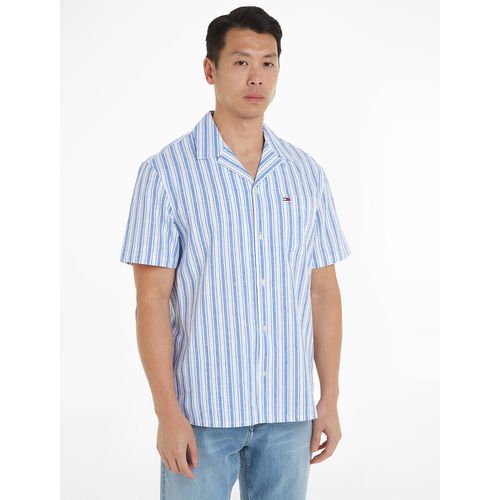 Camicia Rigata In Lino Uomo Taglie XL - tommy jeans - Modalova