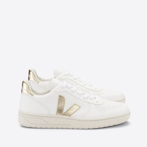 Sneakers con lacci in pelle V-10 Chormefree - VEJA - Modalova