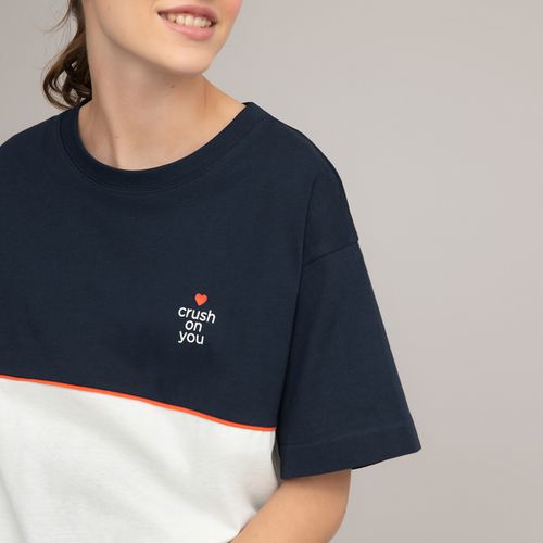 T-shirt cropped e larga, colorblock 10-18 anni - LA REDOUTE COLLECTIONS - Modalova