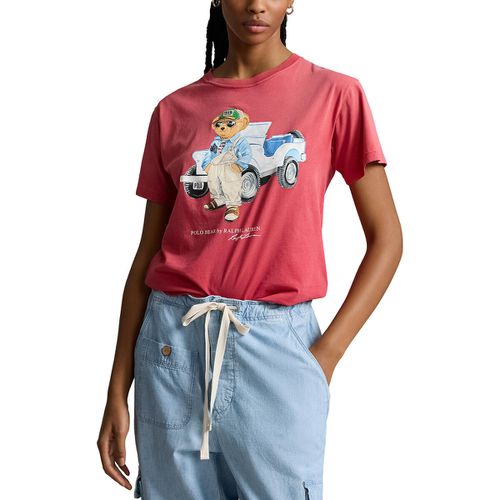 T-shirt Girocollo Maniche Corte Motivo Orso Donna Taglie S - polo ralph lauren - Modalova