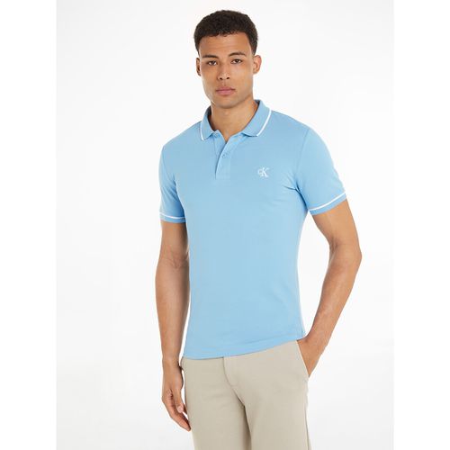 Polo Slim Maglia Piqué Tipping Uomo Taglie S - calvin klein jeans - Modalova