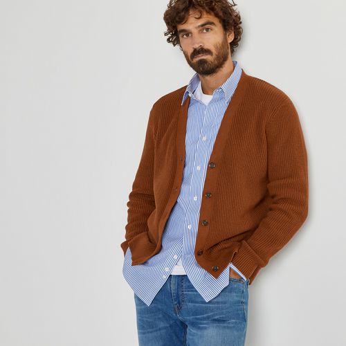 Cardigan Con Bottoni In Maglia Cotone Uomo Taglie S - la redoute collections - Modalova