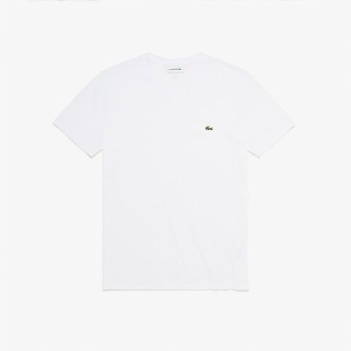 T-shirt scollo a V in jersey di cotone - LACOSTE - Modalova